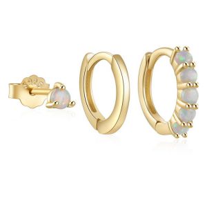 Fashion Set Of 3-gold Sterling Silver Diamond Protein Geometric Earring Set