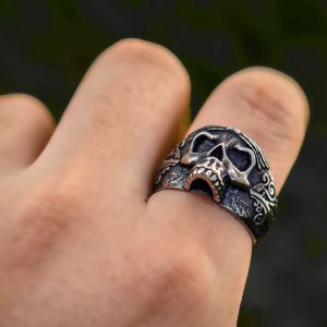 Fashion Silver Copper Geometric Skull Men's Ring