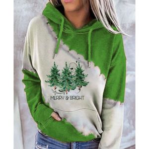 Sudadera Con Capucha Y Estampado Navideño De Poliéster