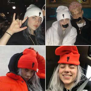 Fashion White Acrylic Knitted Embroidered Beanie