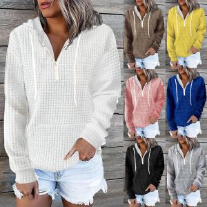 Sudadera Con Capucha Y Manga Larga Con Diseño Waffle