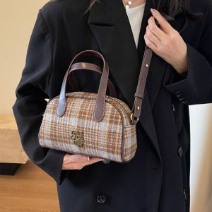 Fashion Brown Frosted Large Capacity Crossbody Bag