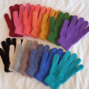 Guantes Todo Incluido De Punto De Lana De Color Liso
