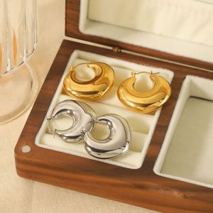 Fashion Silver Stainless Steel Geometric Earrings