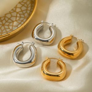 Fashion Silver Stainless Steel U-shaped Earrings