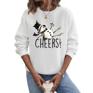 Sudadera De Poliéster Estampada Con Cuello Redondo Y Manga Larga