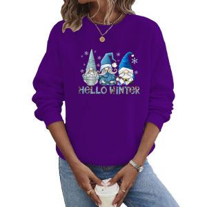 Sudadera De Poliéster Estampada Con Cuello Redondo Y Manga Larga