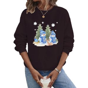 Sudadera De Poliéster Estampada Con Cuello Redondo Y Manga Larga