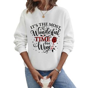 Sudadera De Poliéster Estampada Con Cuello Redondo Y Manga Larga