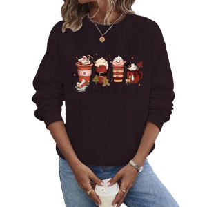 Sudadera De Poliéster Estampada Con Cuello Redondo Y Manga Larga