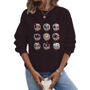 Sudadera De Poliéster Estampada Con Cuello Redondo Y Manga Larga