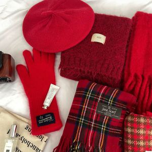 Guantes De Cinco Dedos Con Parche De Punto Acrílico