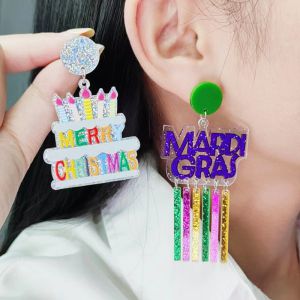 Fashion Colorful Star Circle Acrylic Star Round Earrings