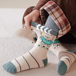 Conjunto Calcetines Media Pantorrilla Infantil Algodón Estampado Más Polar
