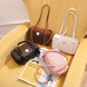 Fashion Dark Brown Pu Printed Large Capacity Crossbody Bag