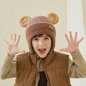 Gorro Infantil De Punto De Poliéster Con Osito