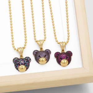 Collar De Oso De Diamantes De Cobre