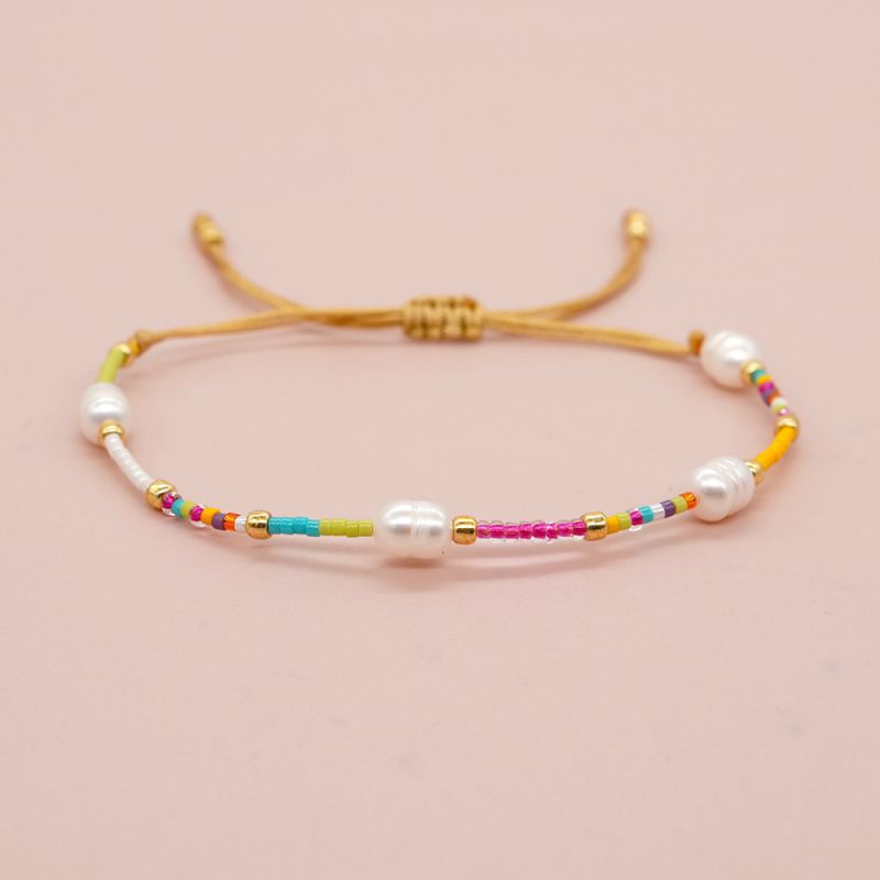 Fashion Color Pearl Rice Bead Necklace