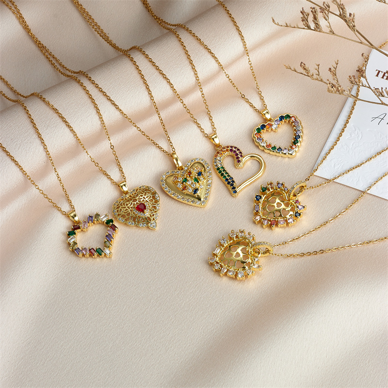 Fashion 6# Copper Diamond Love Necklace