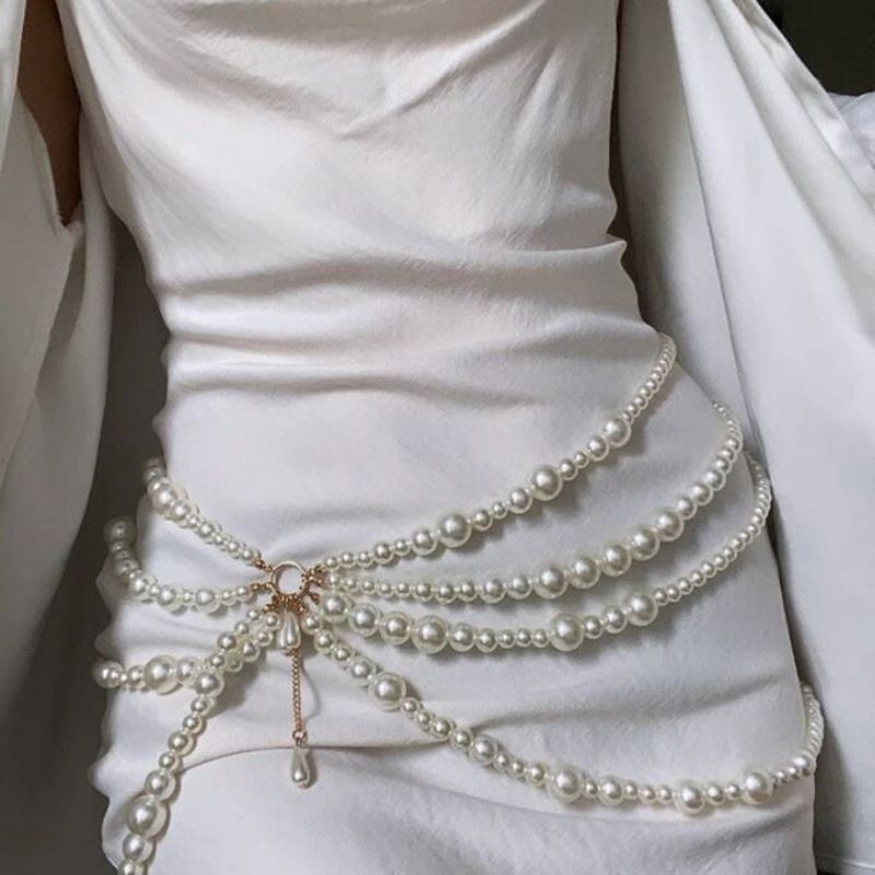 Collar Multicapa Con Cuentas De Perlas