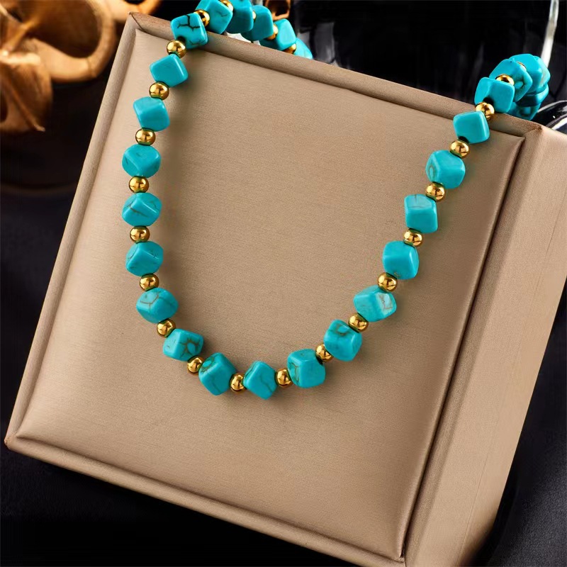 Collar De Cuentas Turquesas