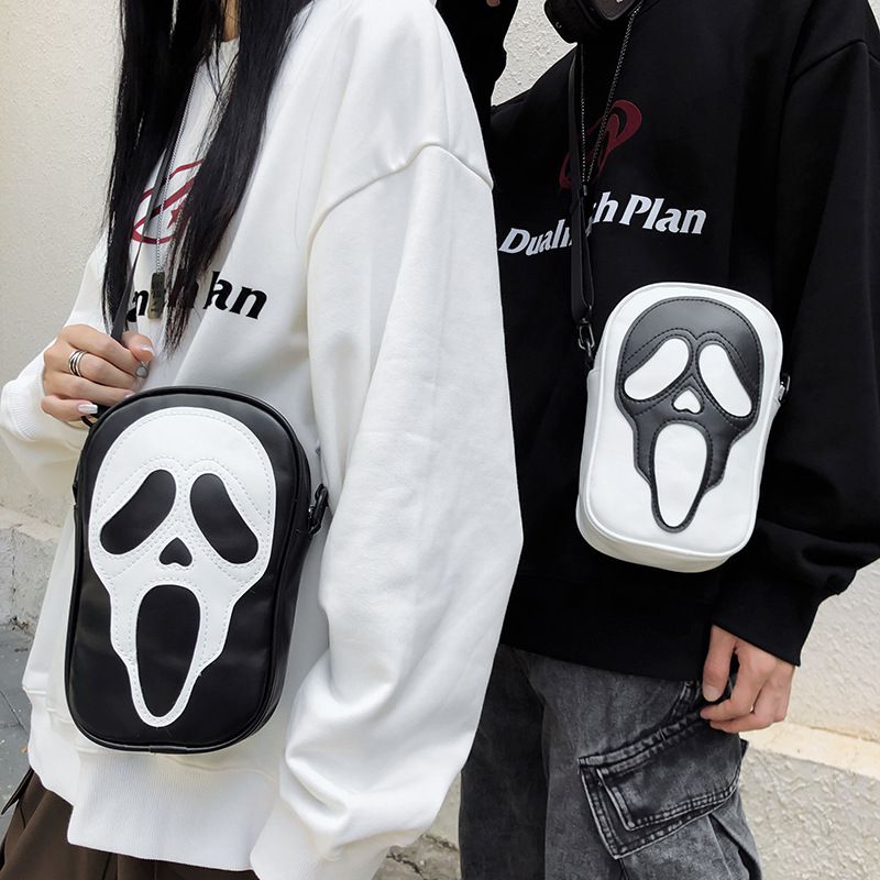 Fashion White Pu Skull Crossbody Bag