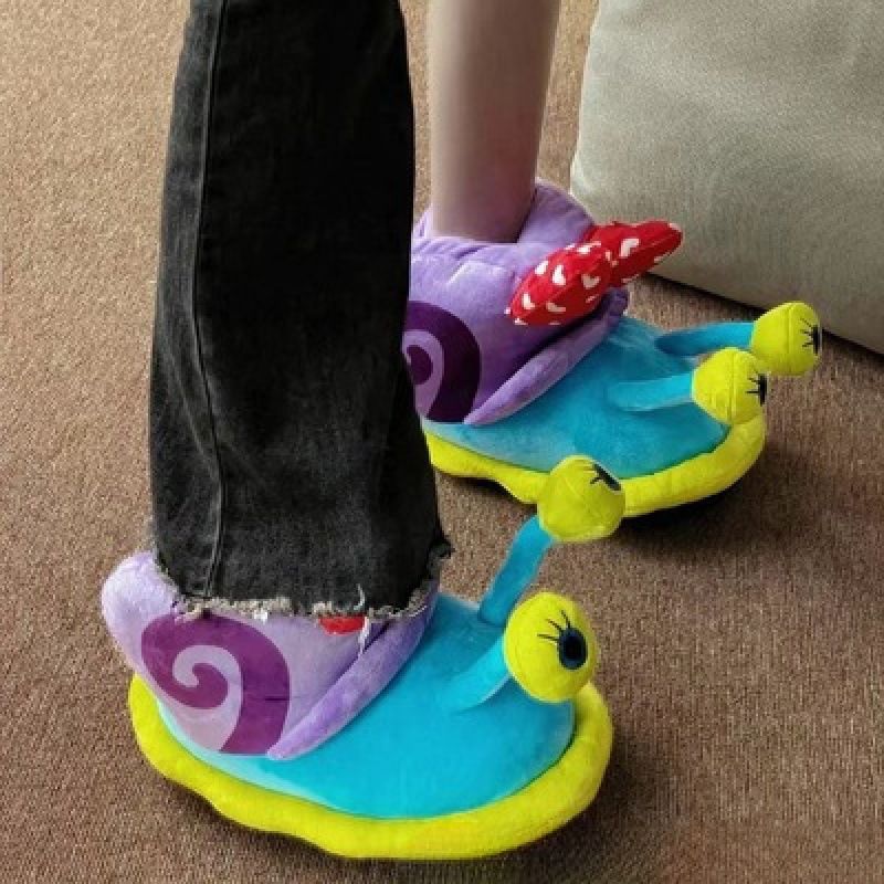 Fashion Snail Shoes Dot Cloth Sole Sponge Snail Bag Heel Non-slip Cotton Boots