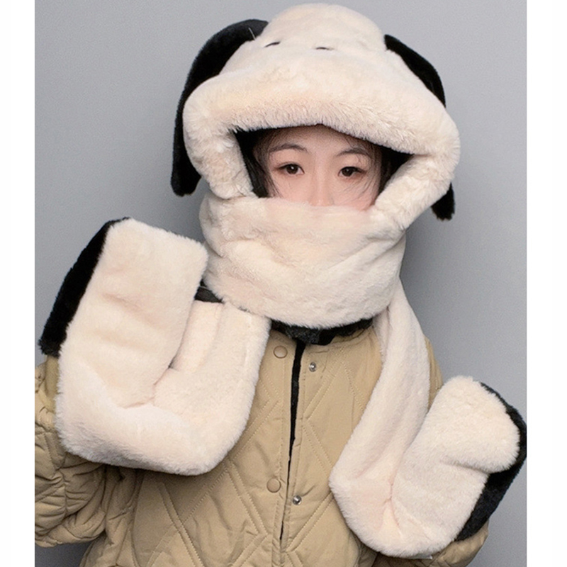 Gorro De Peluche Para Cachorro Guantes Y Capucha Integrada.