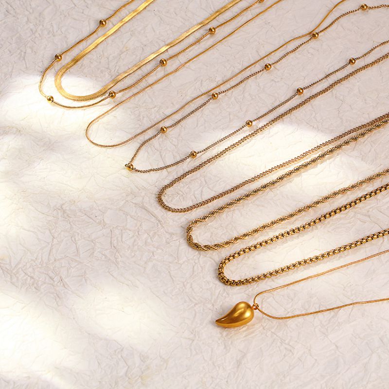 6.0 Circle To 1.6 Snake Thin Chain Plus Extended Steel Color Xl9 Stainless Steel Gold-plated Chain Necklace