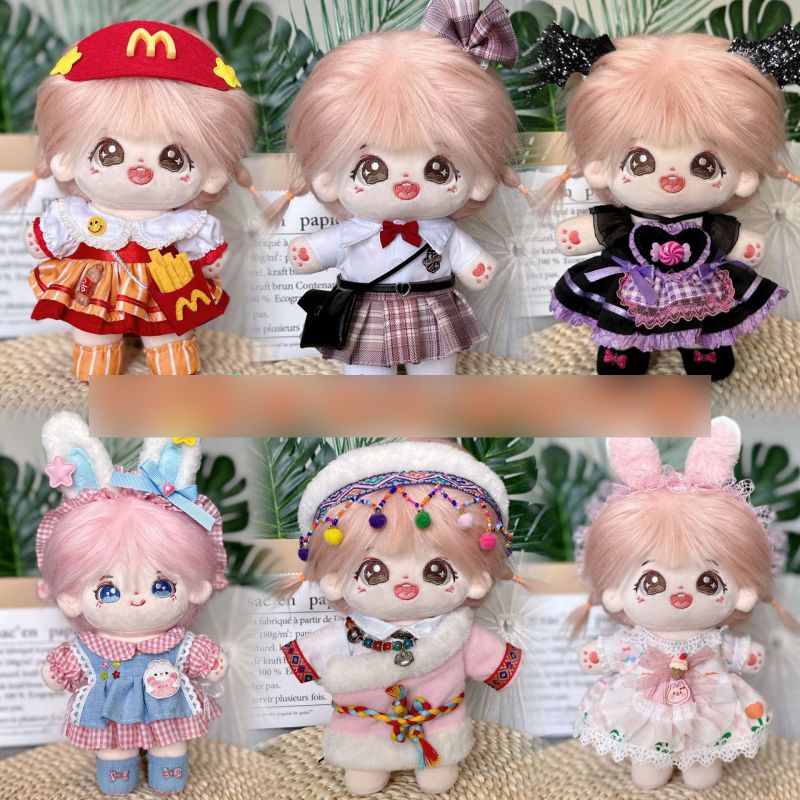 Conjunto De Ropa De Muñeca De Algodón Para Muñeca De Dibujos Animados De Poliéster De 20 Cm