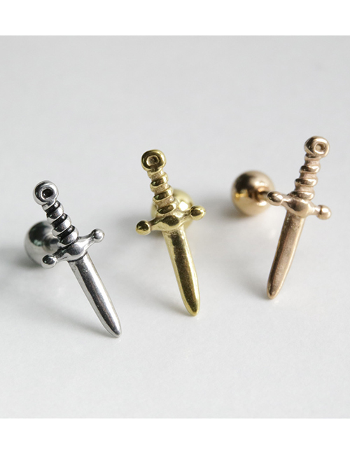 Pendientes De Daga De Acero De Titanio (individual)