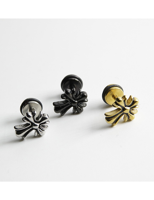 Pendientes De Cruz De Acero Titanio (individual)