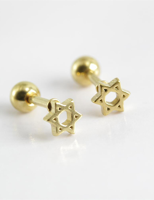 Aretes De Piercing Con Hexagrama De Metal (individual)