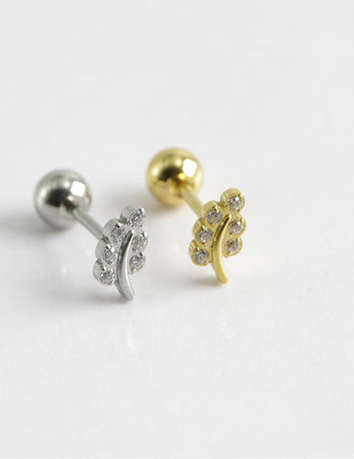 Aretes Perforantes De Hojas De Zirconio Con Incrustaciones De Acero De Titanio (individuales)