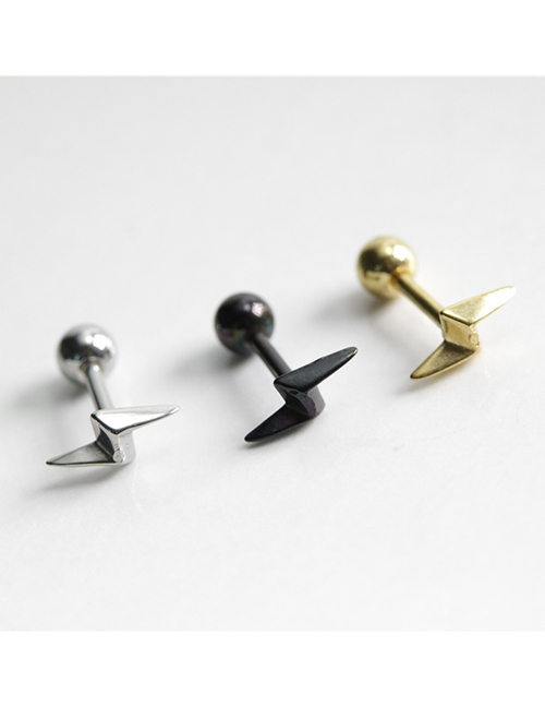 Aretes Piercing Tipo Rayo De Acero Titanio (individuales)