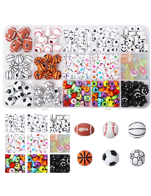 Bola Acrílica Letra Smiley Bead 15 Box Set Material Diy