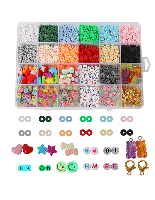 Cuentas De Letras Acrílicas Luminosas De Cerámica Blanda Conjunto De 24 Rejillas Material Diy