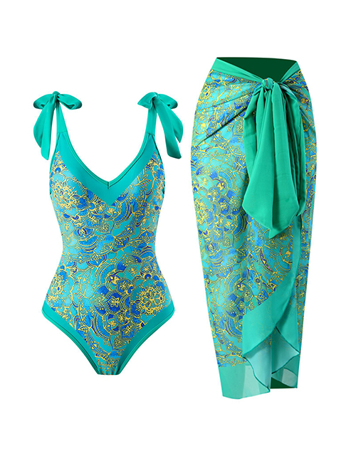 Vestido De Playa Anudado Estampado Poliéster