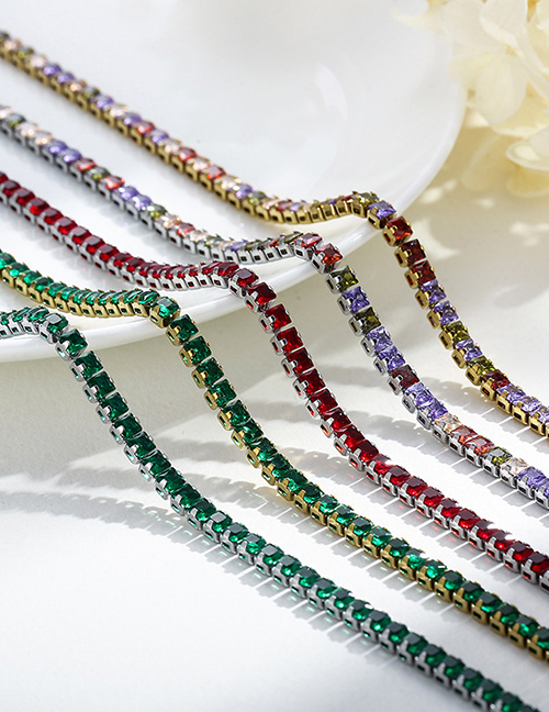 Fashion 1# Stainless Steel Diamond Geometric Necklace