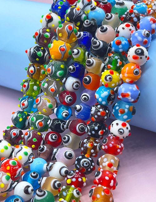 Accesorios Geométricos De Cuentas De Vidrio Esmerilado Con Puntos De Color De Ojos De Fénix