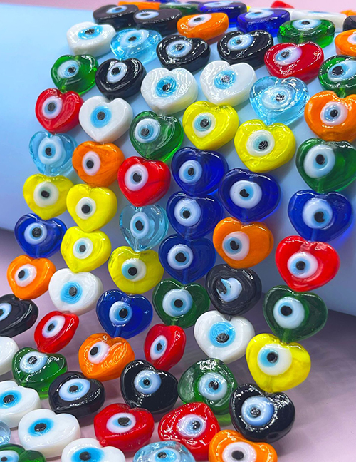 Accesorios De Perlas De Vidrio De Corazón De Ojo