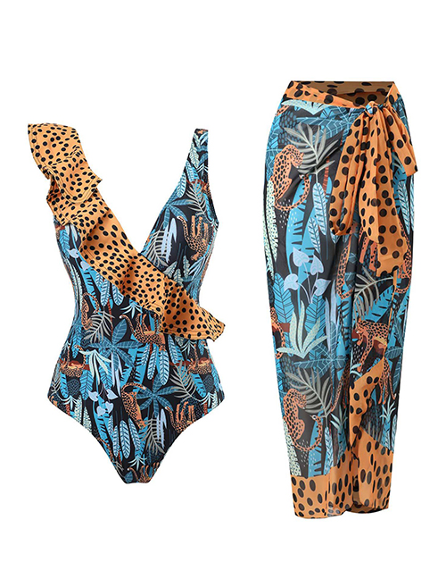 Vestido De Playa Anudado Estampado Poliéster