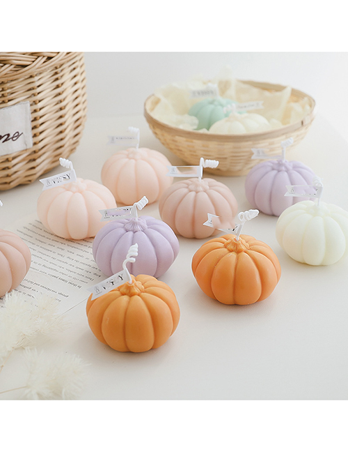 Fashion Orange Geometric Pumpkin Scented Candle