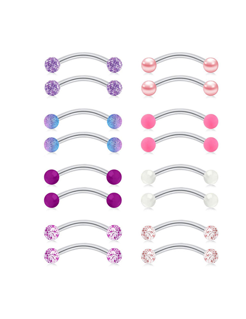 Juego De Piercings Para Cejas Geométricos De Acero Titanio