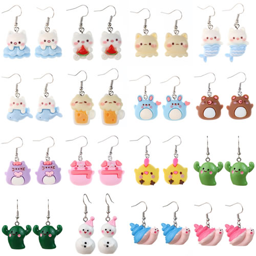 Fashion Cactus (dark Green) Resin Cartoon Geometric Earrings