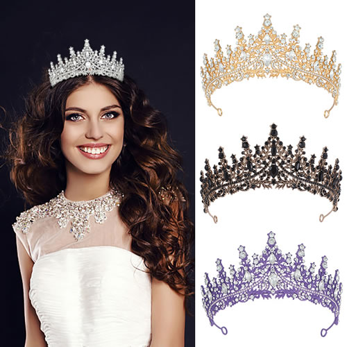Fashion Silver Crown Alloy Diamond Geometric Crown