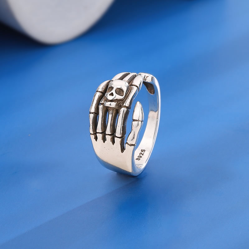 Fashion Skull Palm Ring (antique) Copper Skull Ring