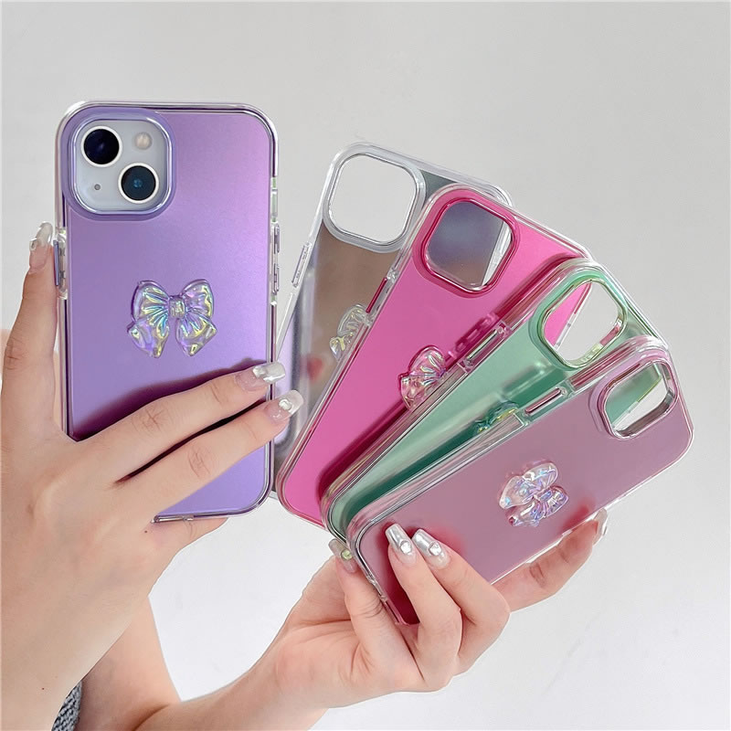 Funda Para Iphone Con Lazo De Espejo De Color Puro