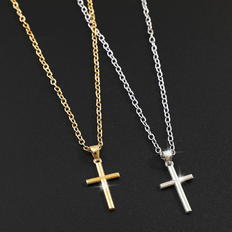 Fashion 2# Alloy Inlaid Zirconium Cross Men's Necklace