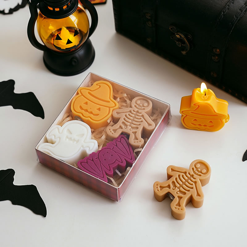 Fashion Halloween Scented Candle Gift Box (scent:english Pear Freesia) Pumpkin Scented Candle Ornament